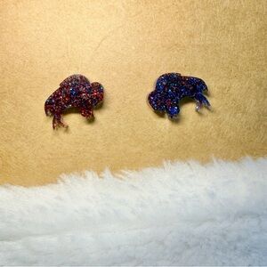 Buffalo Bills Inspired glittery resin stud earring